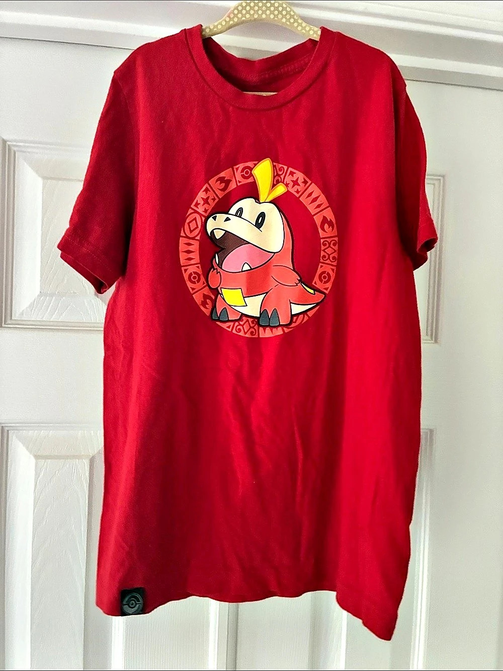 Pokémon Center Fuecoco Red Relaxed Fit Crew Neck T-Shirt - Youth Fuecoco Graphic
